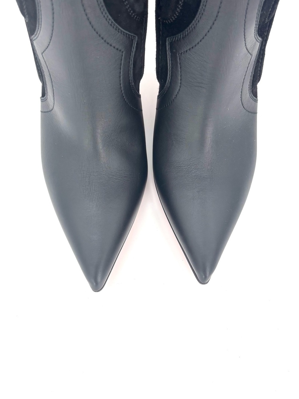 Christian Louboutin Santia Botta Black Western Knee High Pull On Boots 37 - Picture 8 of 11